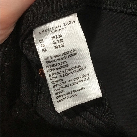 American Eagle Men’s Black Jeans 30x30 AirFlex+ Athletic Fit Stretch Denim Pants - Picture 3 of 6